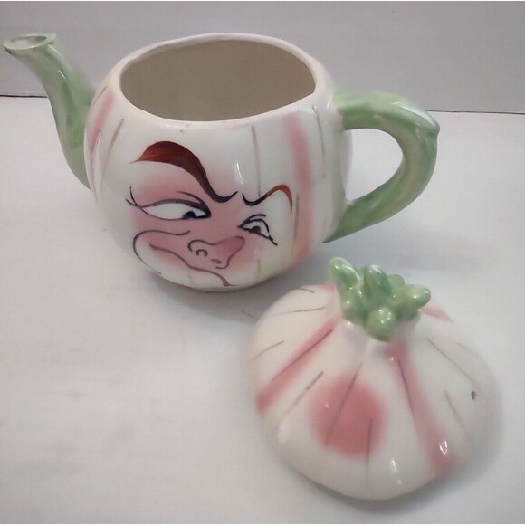 Vintage Holt Howard Angry Garlic Teapot Anthropomorphic Hand-Painted Japan - Picture 5 of 11